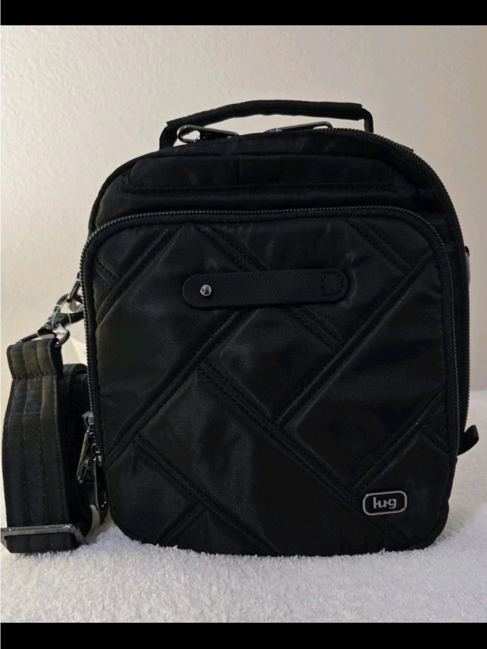 Lug Skeeter Bridge Crossbody Bag Purse Black NWT compact minimalist north south